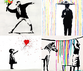 Beliebte Motive Banksy: Street-Art-Kollektion