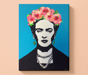 Male wie Frida bei einer ArtNight in deiner Nähe ArtNight Klassik: Frida Kahlo Acryl Collage