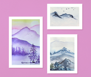 DIY und Aquarellkurse Aquarell: Berglandschaft