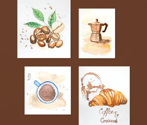  Aquarell: Coffee House