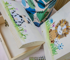 Neue ArtNight-Motive und -Erlebnisse The Art of Wood Painting: Schatztruhe Kids