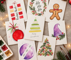 DIY und Aquarellkurse Aquarell: Weihnachtskarten
