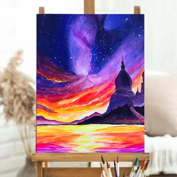 sunset and the stars