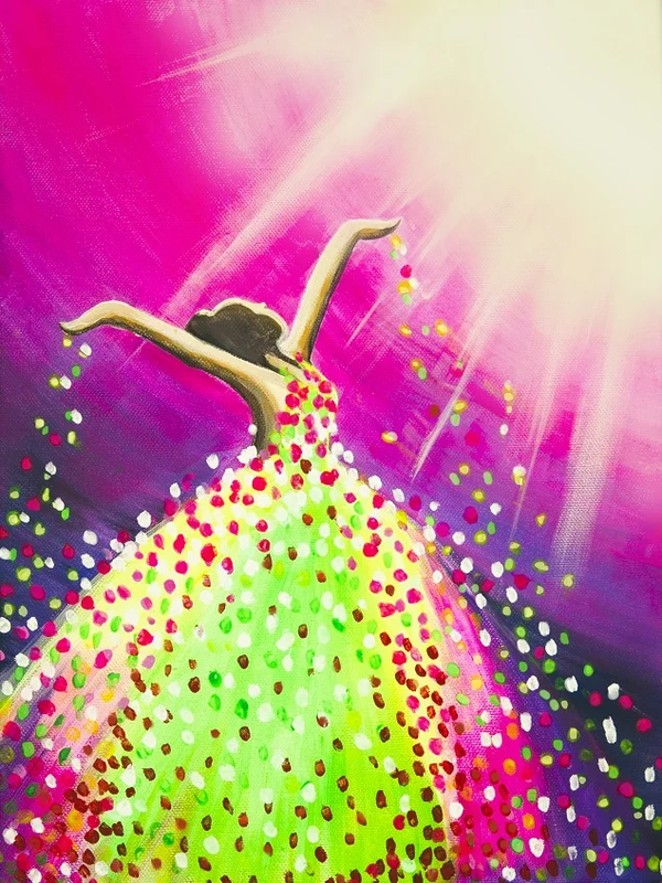 Tänzerin im Neonlicht