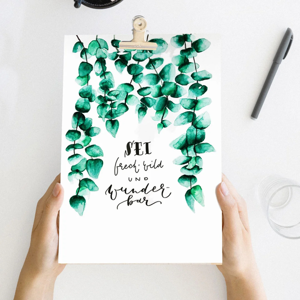 Motivierende Handlettering Sprüche: Botanische Illustration