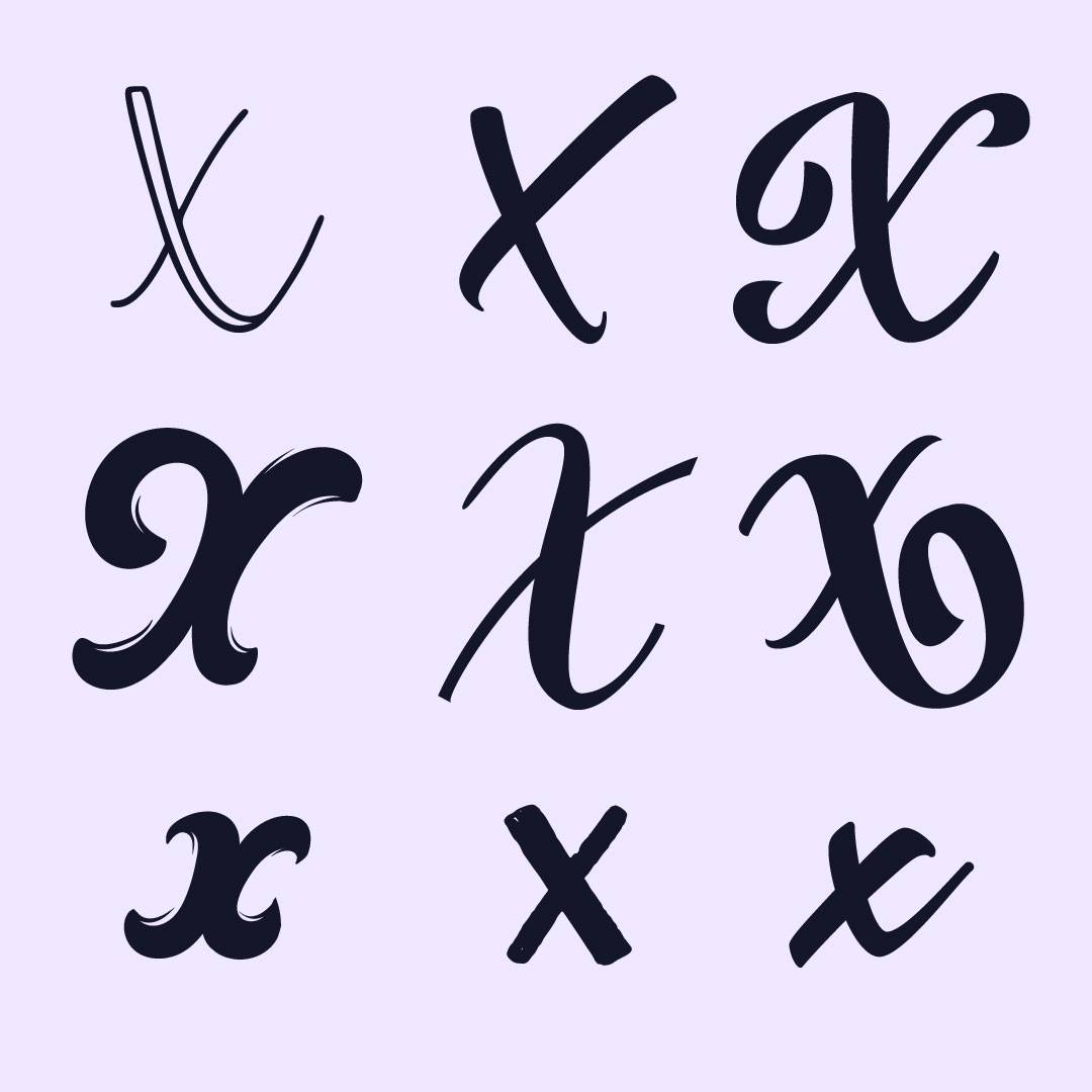 handlettering buchstaben-alphabet X