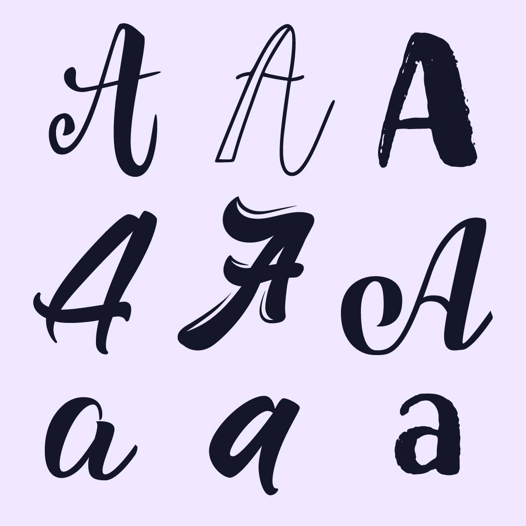 Handlettering Buchstabe-Alphabet A