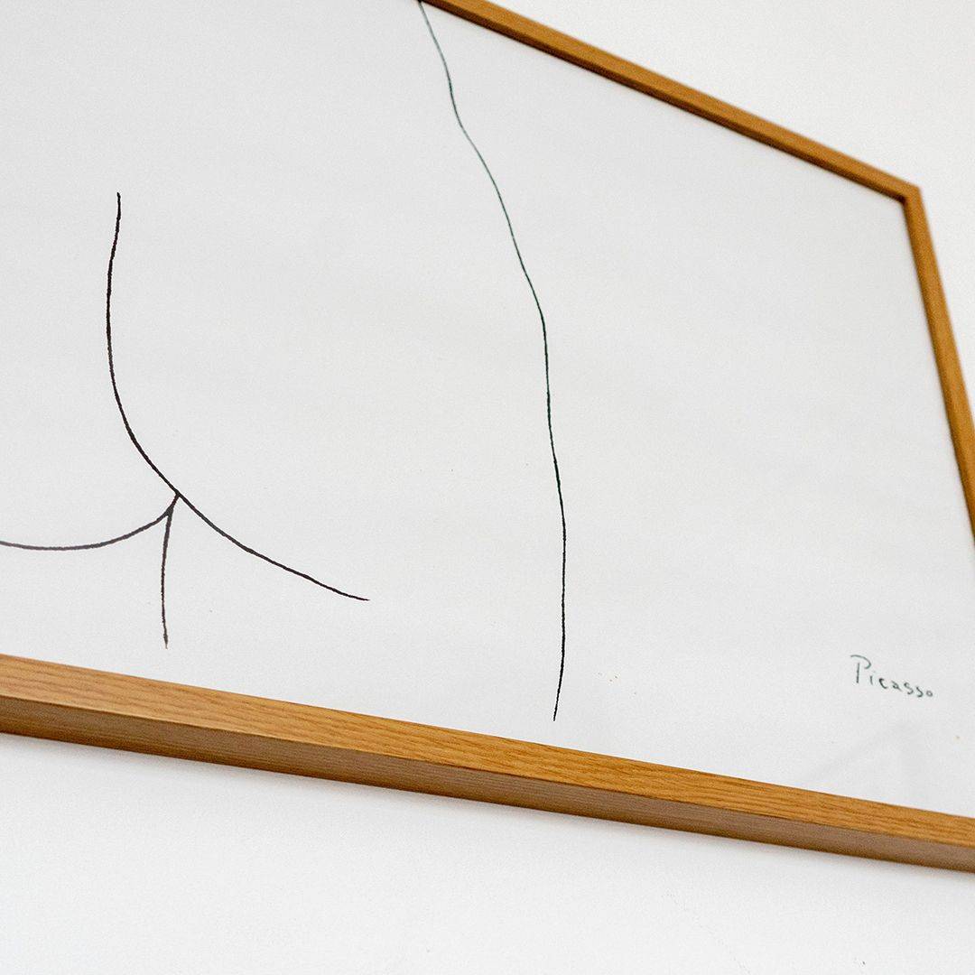 Picasso Zeichnung Gesäß mit Rahmen