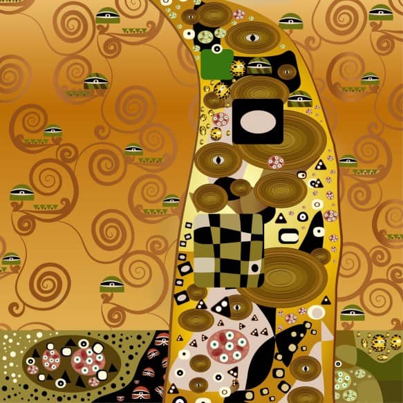 Klimt Gemälde mit Gold