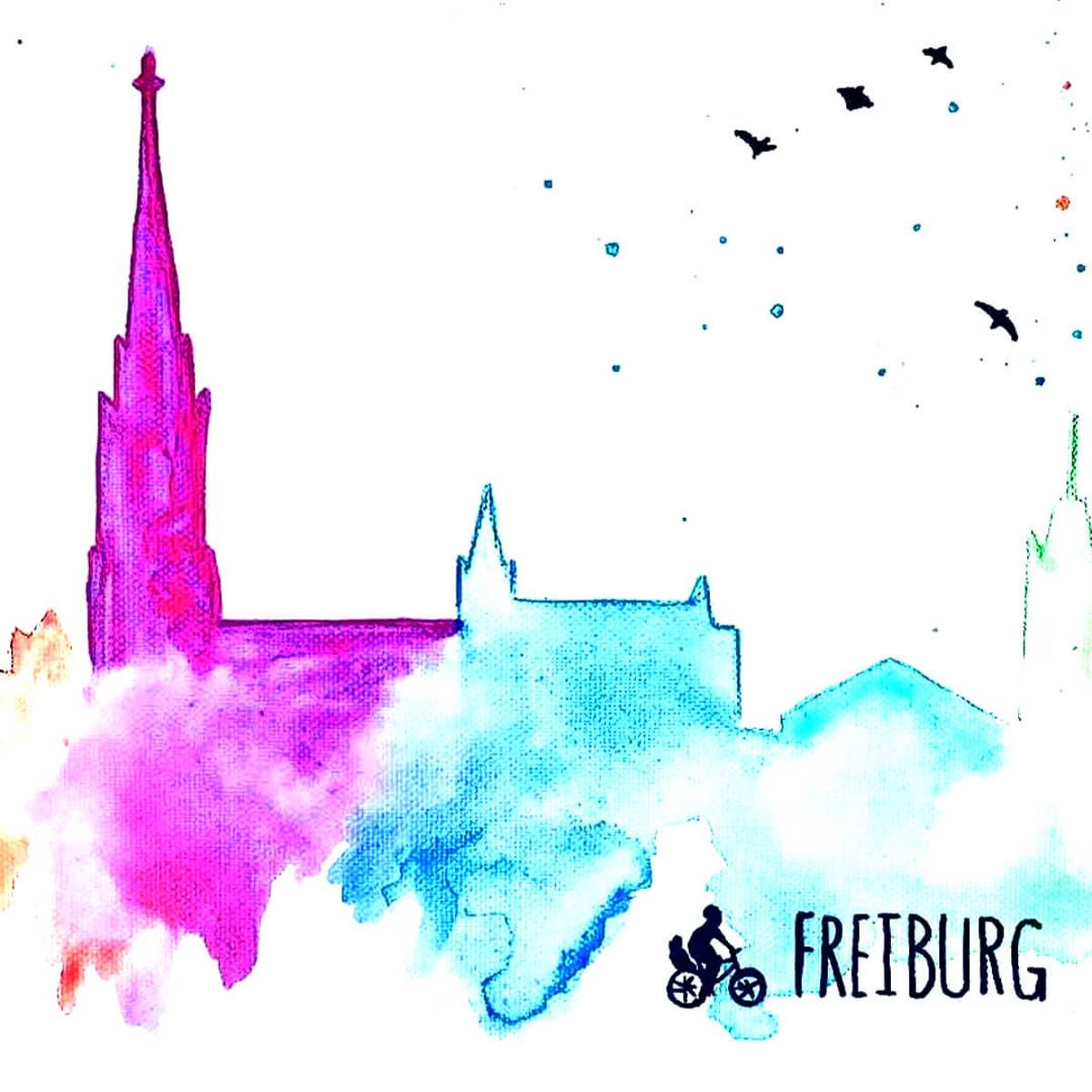 Skyline Freiburg Malen