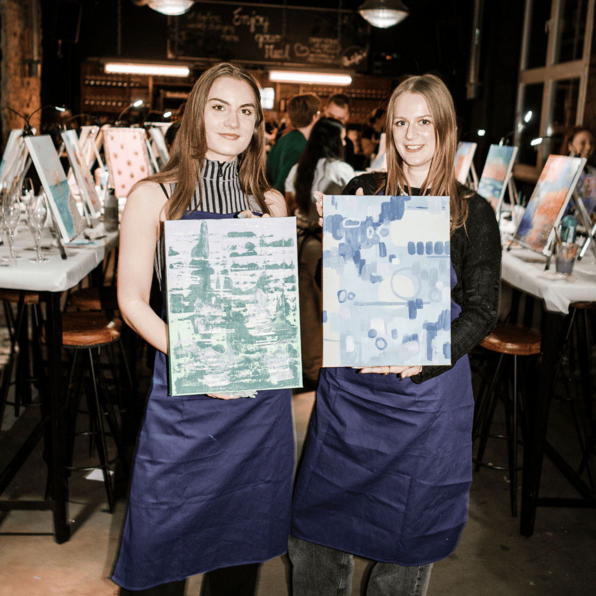 ArtNight Beats Party & Paint Malen Feiern Acrylmalerei Leinwand After Work