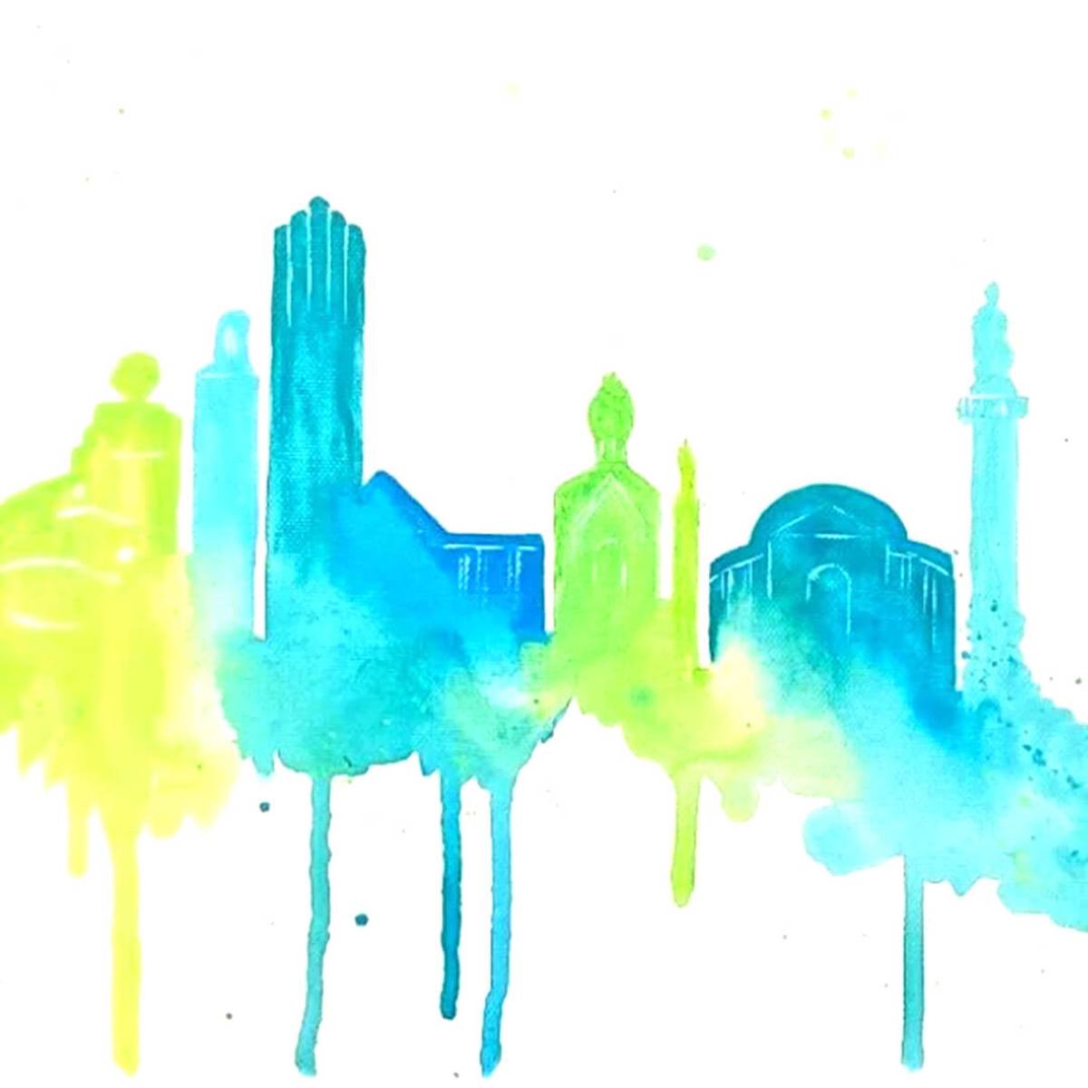 Skyline Darmstadt Malen