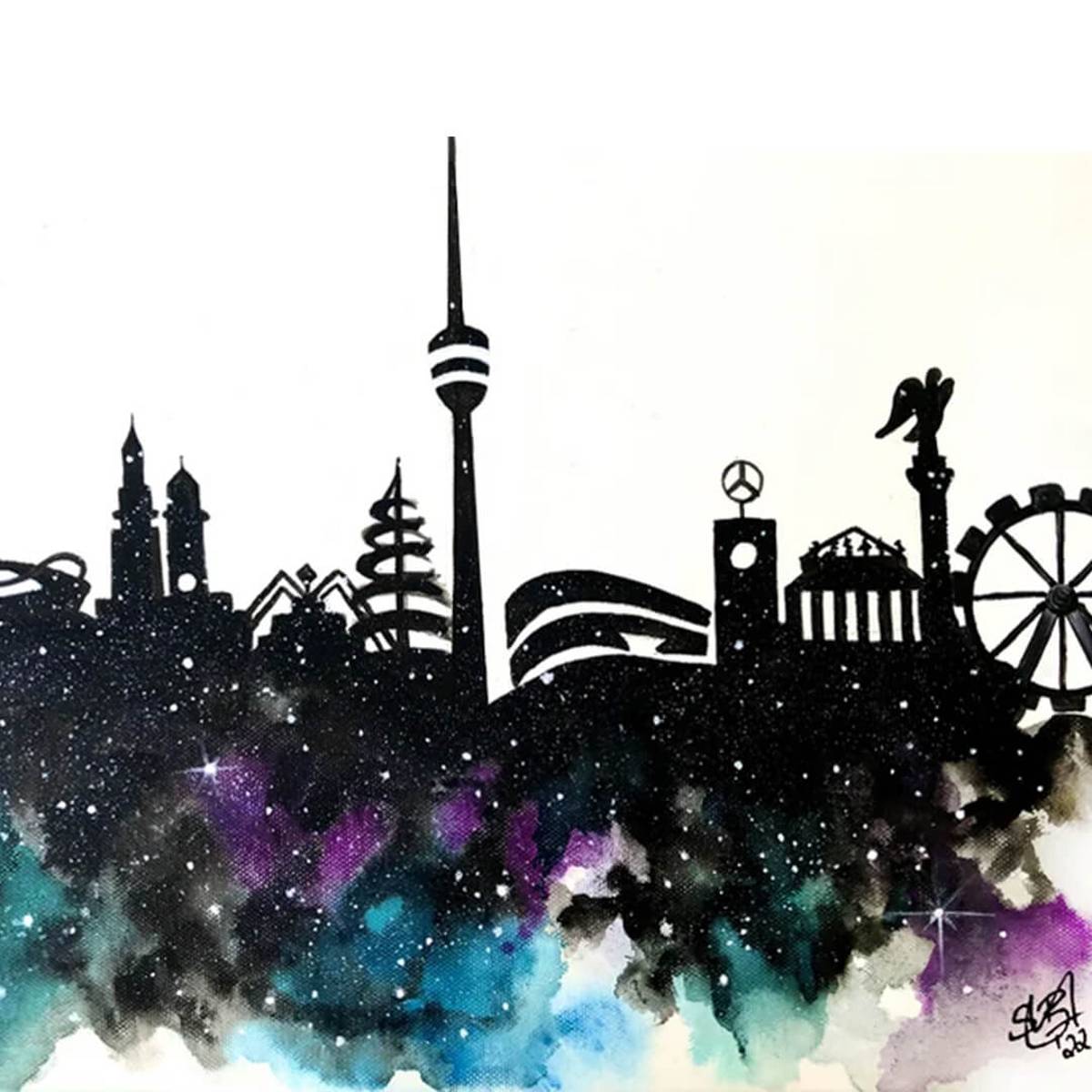 Skyline Stuttgart Malen