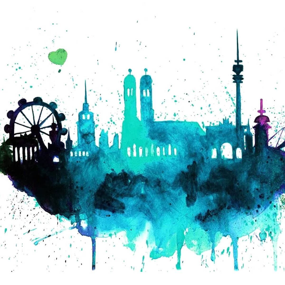 Skyline München Malen