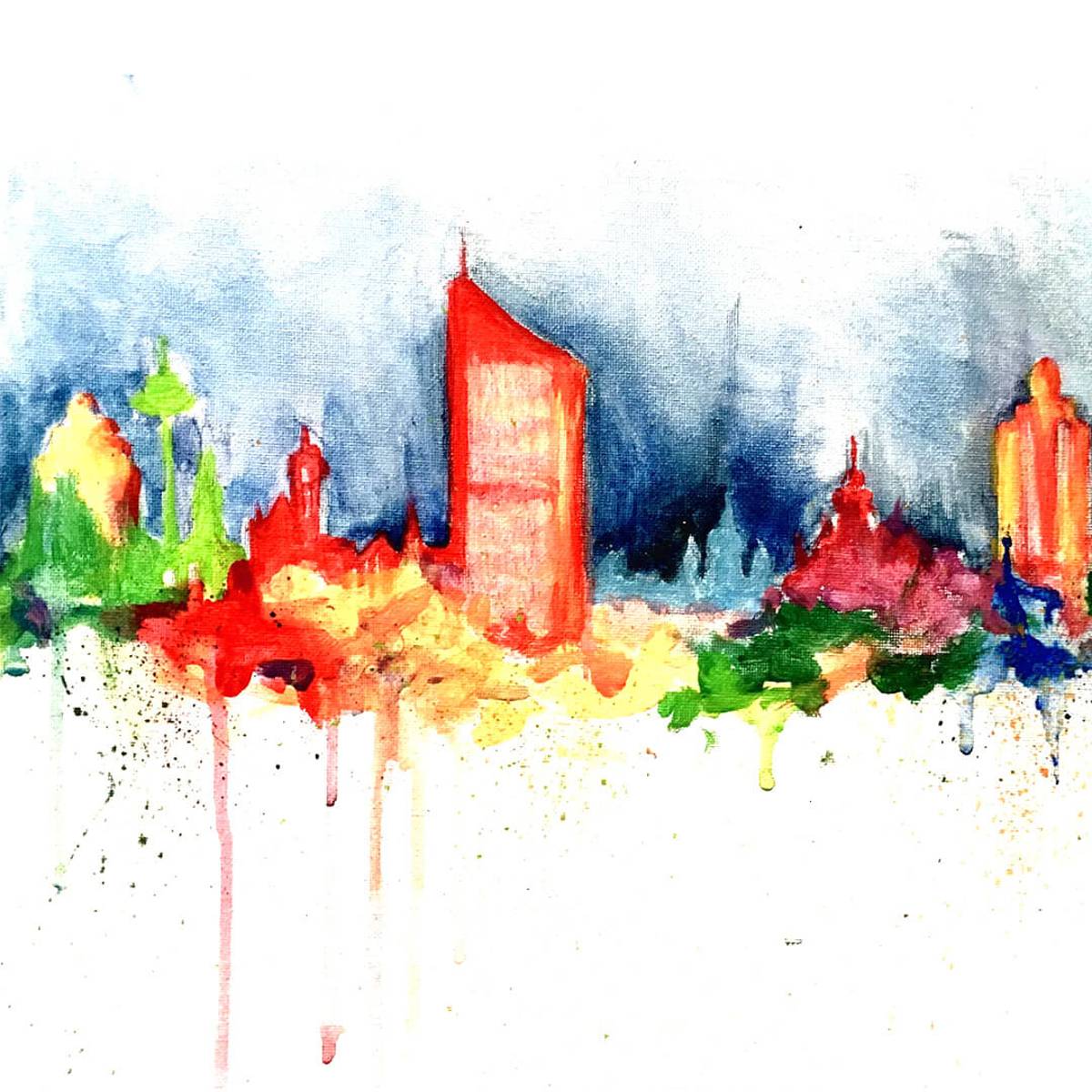Skyline Leipzig Malen