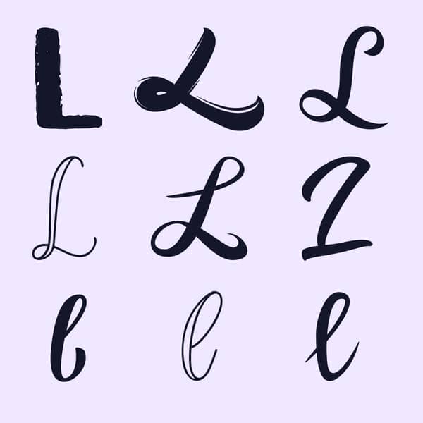 handlettering buchstaben-alphabet L