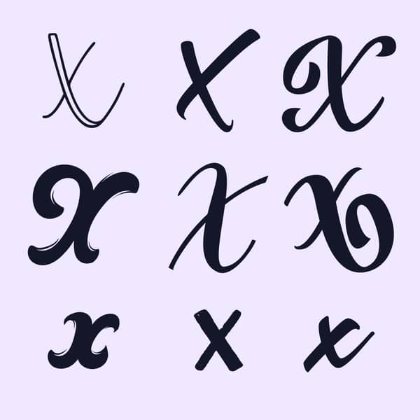 handlettering buchstaben-alphabet X