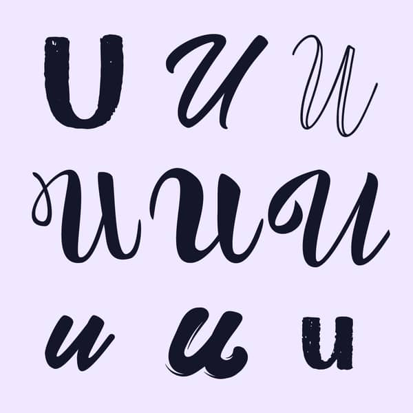 handlettering buchstaben-alphabet U
