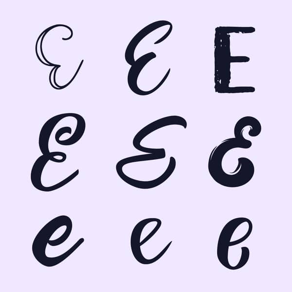 handlettering buchstaben-alphabet E