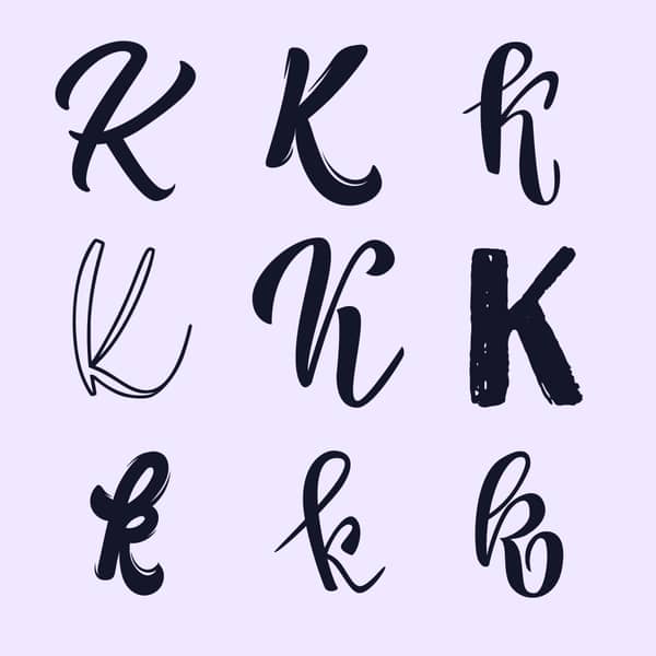 handlettering buchstaben-alphabet K