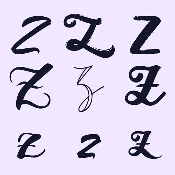 handlettering buchstaben-alphabet Z
