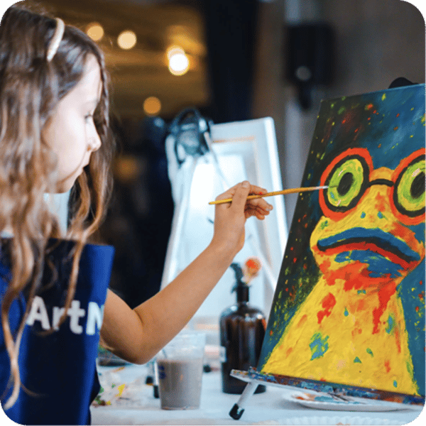 artnight kids acryl frosch malen malevent kreativ