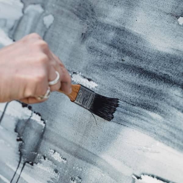 Nass-in-Nass Technik mit einem großen Pinsel ausgeführt