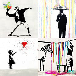 Beliebte Motive Banksy: Street-Art-Kollektion