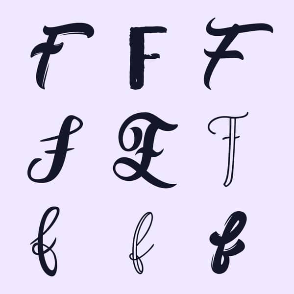 handlettering buchstaben-alphabet F handlettering buchstaben-alphabet F